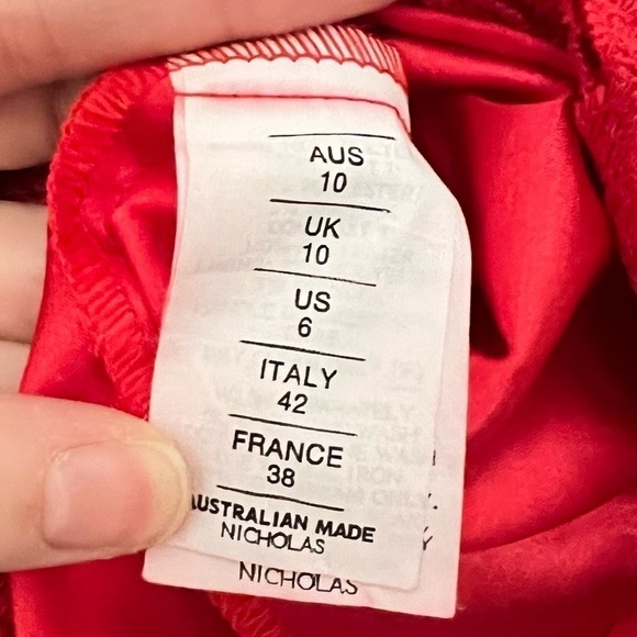 Nicholas Floral Lace Rouleau Ball Dress in Hibiscus Red - Picture 9 of 10